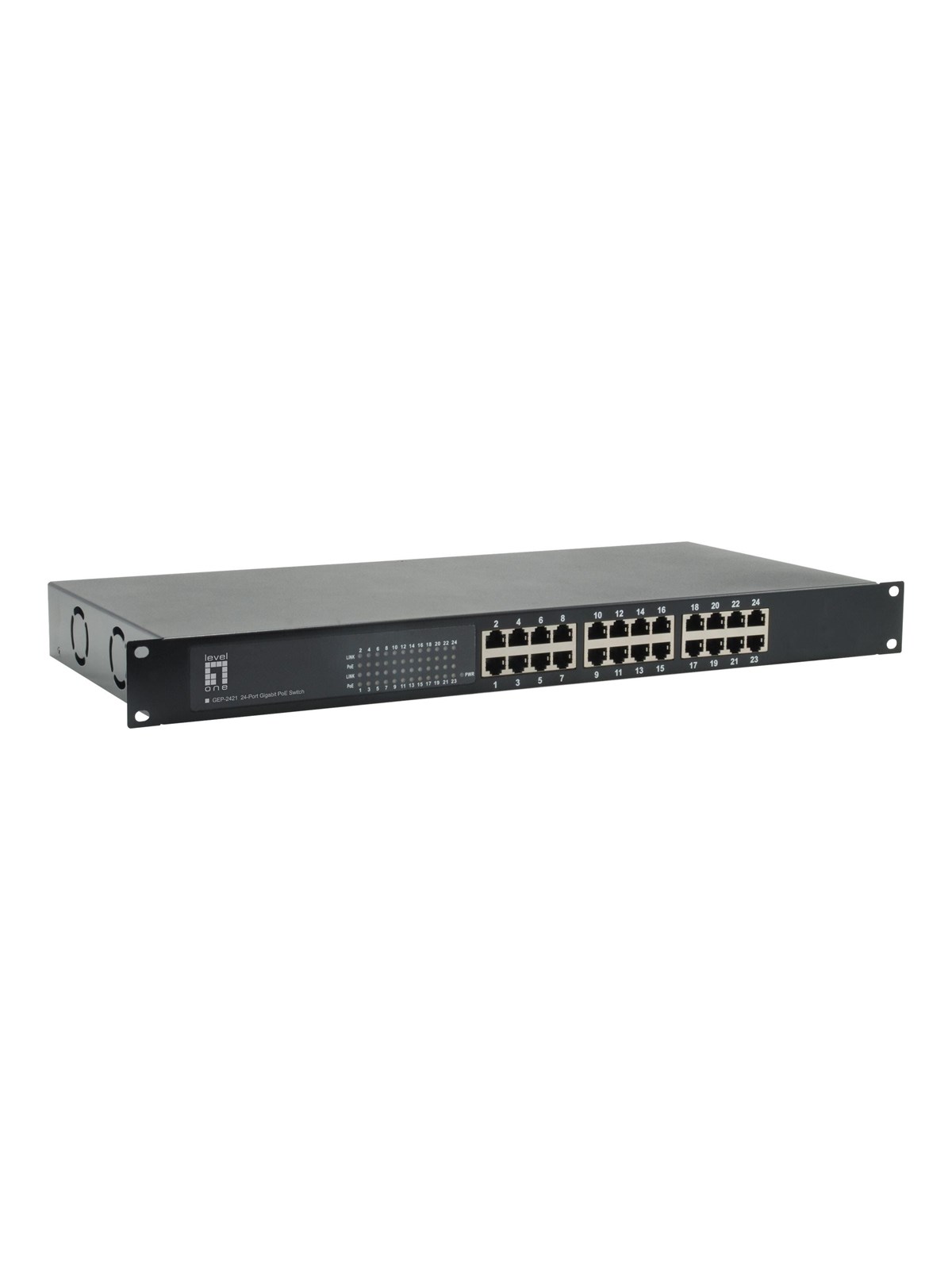 LevelOne GEP-2421W500 - switch - 24 porte - monterbar på stativ