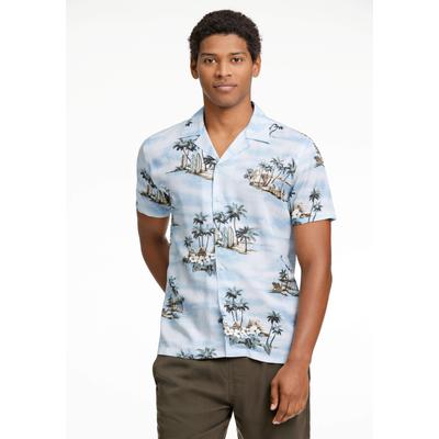 Kurzarmhemd LINDBERGH "Freizeithemd (Kurzarm) Relaxed Fit", Herren, Gr. M, Normalgrößen, blau (lt blau), Obermaterial: 100% Lyocell, Hemden
