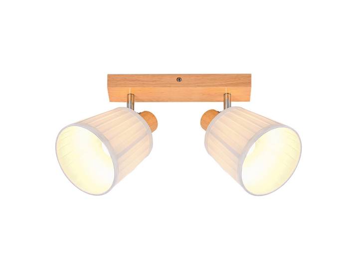 ZMH Deckenstrahler Drevith 25/13/19 cm, Weiß, Braun, Holz, Mode, E14, 13x19x25 cm, Lampen & Leuchten, Innenbeleuchtung, Deckenleuchten, Deckenleuchten