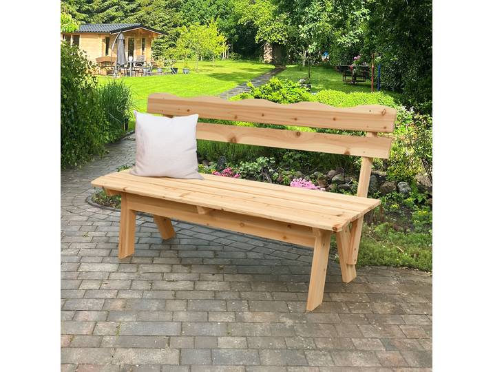 Banc de jardin en sapin sapin massif finition naturelle Marron 150 x 82 x 62cm