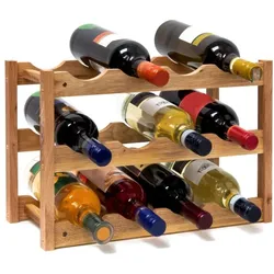 Relaxdays Weinregal klein Walnuss Braun