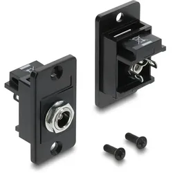 DELOCK Panel Mount DC 5,5 x 2,5 mm Buchse schwarz
