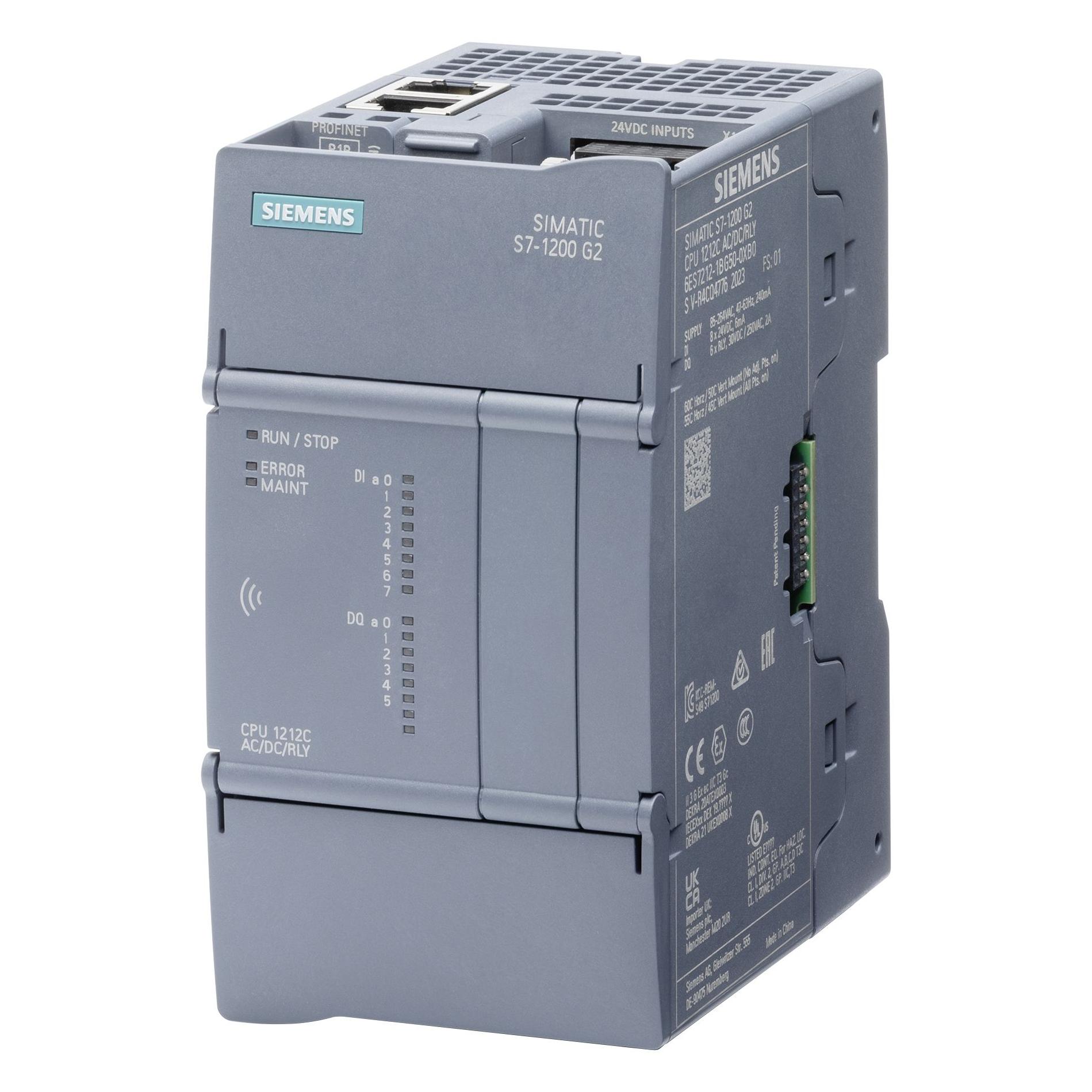 Siemens SIMATIC 6ES7212-1HG50-0XB0 S7-1200 G2 CPU 1212C DC/DC/Relais (6ES72121HG500XB0)