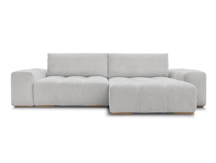 Ecksofa BOBOCHIC ANAKIN Boucle-Stoff hellgrau