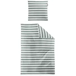 Irisette Bettwäsche Wave 135 x 200 cm Satin Salbei