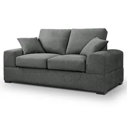 SOFA grau Strukturstoff, Couch 2-Sitzer 182 cm mit Premium Kaltschaum