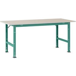 Manuflex AS0031.0001 Packtisch PACKPOOL Standard mit Melaminplatte, BxTxH = 2000 x 800 x 760-870 mm Grau, Grün