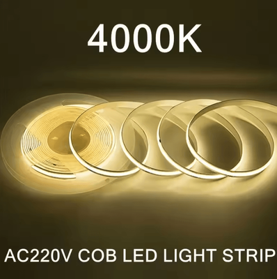 Inspire Curations 1M 5M 220V COB LED Strip Light High Bright Warm Whites 4000k natural White ac 220v 2m