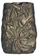 NADAAL STUDIOS Sasha Vase, Freeform Cast Aluminum with Ruffled Floral Motif, Art Deco-Inspired, Antique Brass