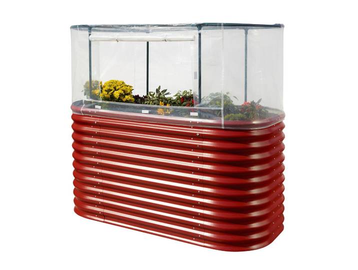 Hochbeet-Erweiterung Hochbeetabdeckung S, Transparent, Kunststoff, 76x164 cm, Gartenzubehör, Hochbeete