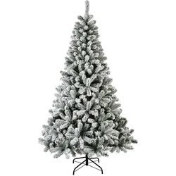 Everlands, Weihnachtsbaum, Weihnachtsbaum Monarca grün PVC Metall Verschneit Ø 126 x 210 cm