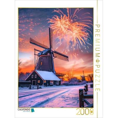 CALVENDO Puzzle Windmühlen im Flügeltanz, wie ein Märchen aus vergang'ner Zeit | 2000 Teile Lege-Größe 90x67cm Foto-Puzzle für glückliche Stunden,