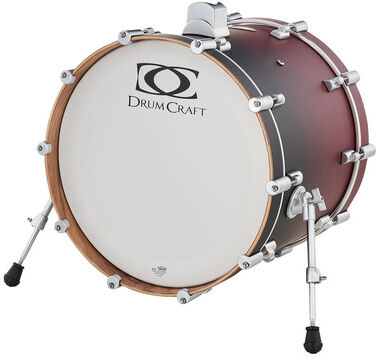 DrumCraft "Series 6 20"x16" BD SBR-WM" Satin Black to Red Fade