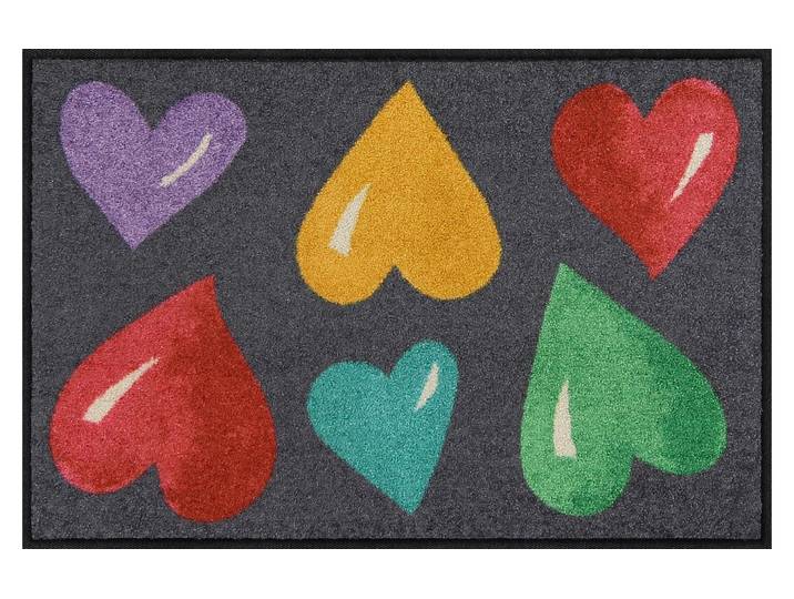Fussmatte Salonlöwe Fussmatte Big Hearts Colorful , bunt, B:50cm L:75cm, Gummi, Polyamid, Teppiche, Fussmatte