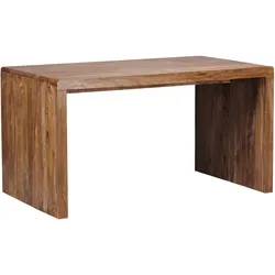 SCHREIBTISCH Massivholz Ablage Landhausstil BOHA, Dunkelbraun 160x80x76 cm
