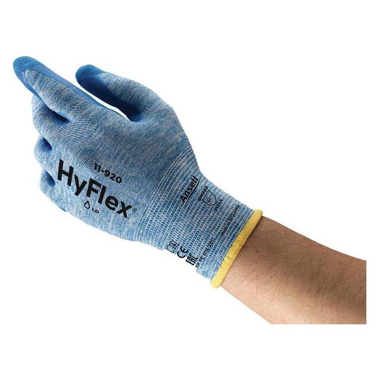 Ansell Handschuhe HyFlex 11-920 Grösse 10 blau EN 388 PSA-Kategorie II (10) (11-920-10)