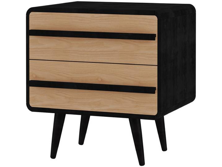 Nachttisch CHANTAL 54 x 51 x 39 cm Eichenoptik/Schwarz