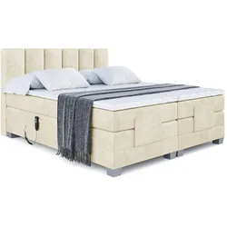 BOXSPRINGBETT elektrisch verstellbar mit 2 Matratzen H4/Taschenfederung AMEL EL 180 x 200 Beige