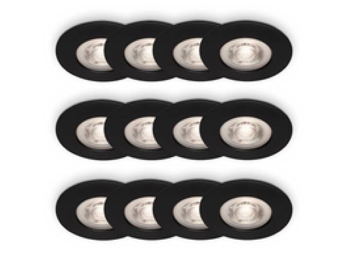 BRILONER Spots encastrables LED disponibles en différentes couleurs et finitions. (Lot de 12, noir)