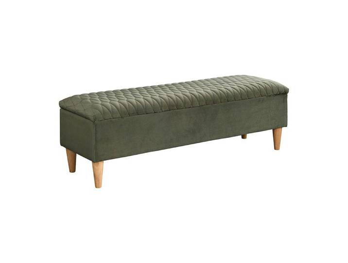 Banc coffre - Tissu velours - Vert olive - DANIELE