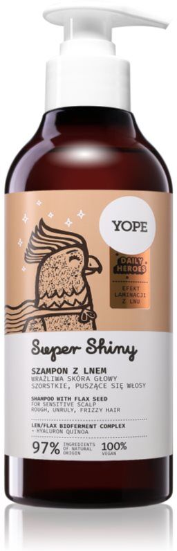 Yope Daily Heroes Super Shiny shampoing pour redonner de la brillance aux cheveux bouclés et frisés 170 ml