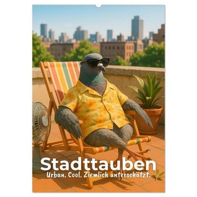 Stadttauben – Urban. Cool. Ziemlich unterschätzt. (Wandkalender 2027 DIN A2 hoch), CALVENDO Monatskalender