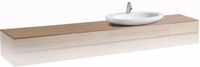 LAUFEN Alessi One Möbeldeckplatte H4246030976311 2400x12x500mm, Ausschnitt rechts, weiß