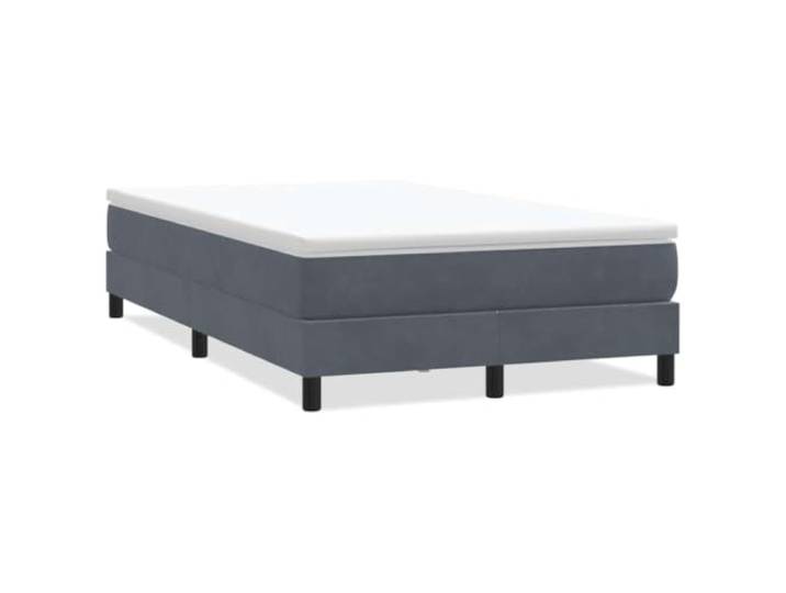 KTHLBRH Boxspringbett aus Samt, Dunkelgrau, 120 x 220 cm, ohne Matratze Samt, 100 % Polyester, Sperrholz, Sperrholz, Lattenrost inklusive, stabile Beine, Montage erforderlich