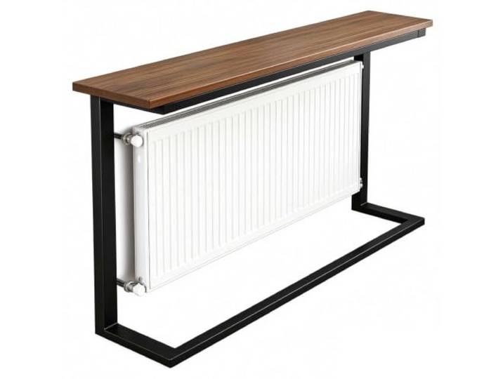 QSNYJPL Heizkörperregal, Dekorative Heizkörperverkleidung, Konsolentisch Moderne Heizung Abdeckung mit Stahlrohrbeinen für Wohnbereich, Schlafzimmer und Flur(Black,160x15cm/63x6in)