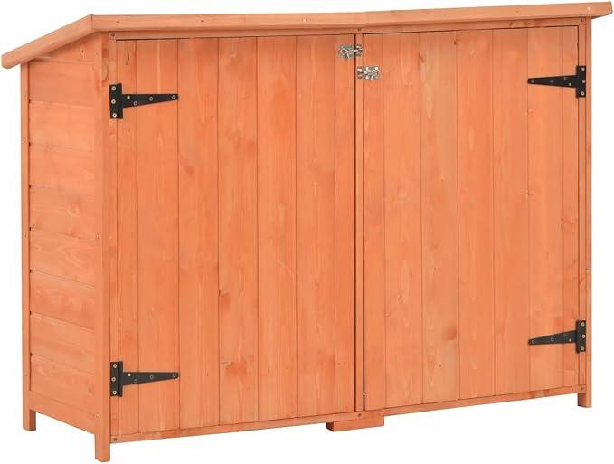 Silecomplaza Garten-Geräteschuppen Gerätehaus Gartenhaus Geräteschrank Gartenschrank Werkzeugschrank Gartenschuppen Outdoor-Schrank Gartenbox 120x50x91 cm Holz