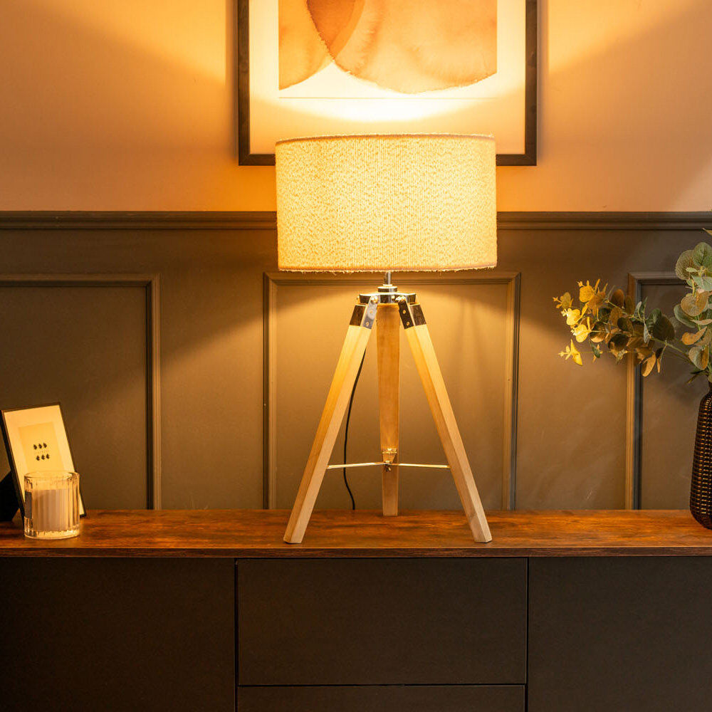 George Oliver Plamond Tripod Lamp Cream 46.5cm H X 22.5cm W X 57.15cm D