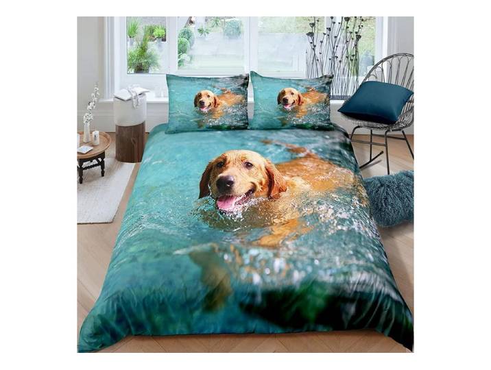 LuxusKollektion Jugendbettwäsche Bettwäsche Golden Retriever 200x200cm 3tlg