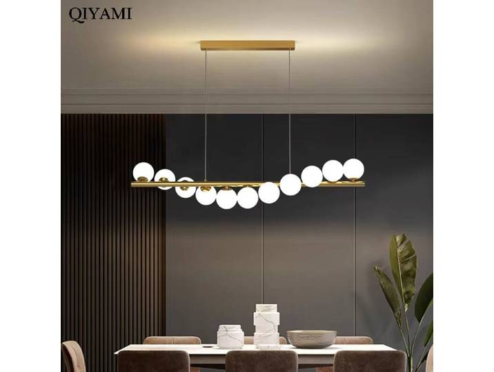 Nordique LED Restaurant Lustres Haut de gamme Créatif Étoilé Spirale Surround Oblong Conception Sphérique Bar Lampe de Table Lustre