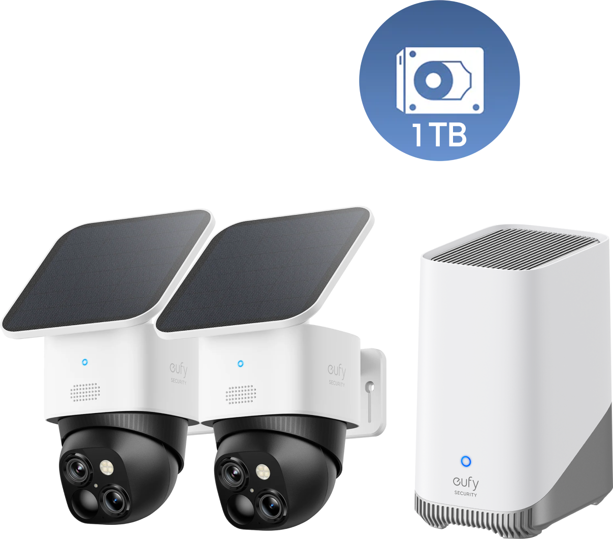 eufy SoloCam S340 2-Set Bundle + HomeBase S380 + 1TB Harde Schijf