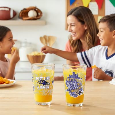 Evergreen Baltimore Ravens 16 oz Pint Glasses, Set of 2 - 16 oz