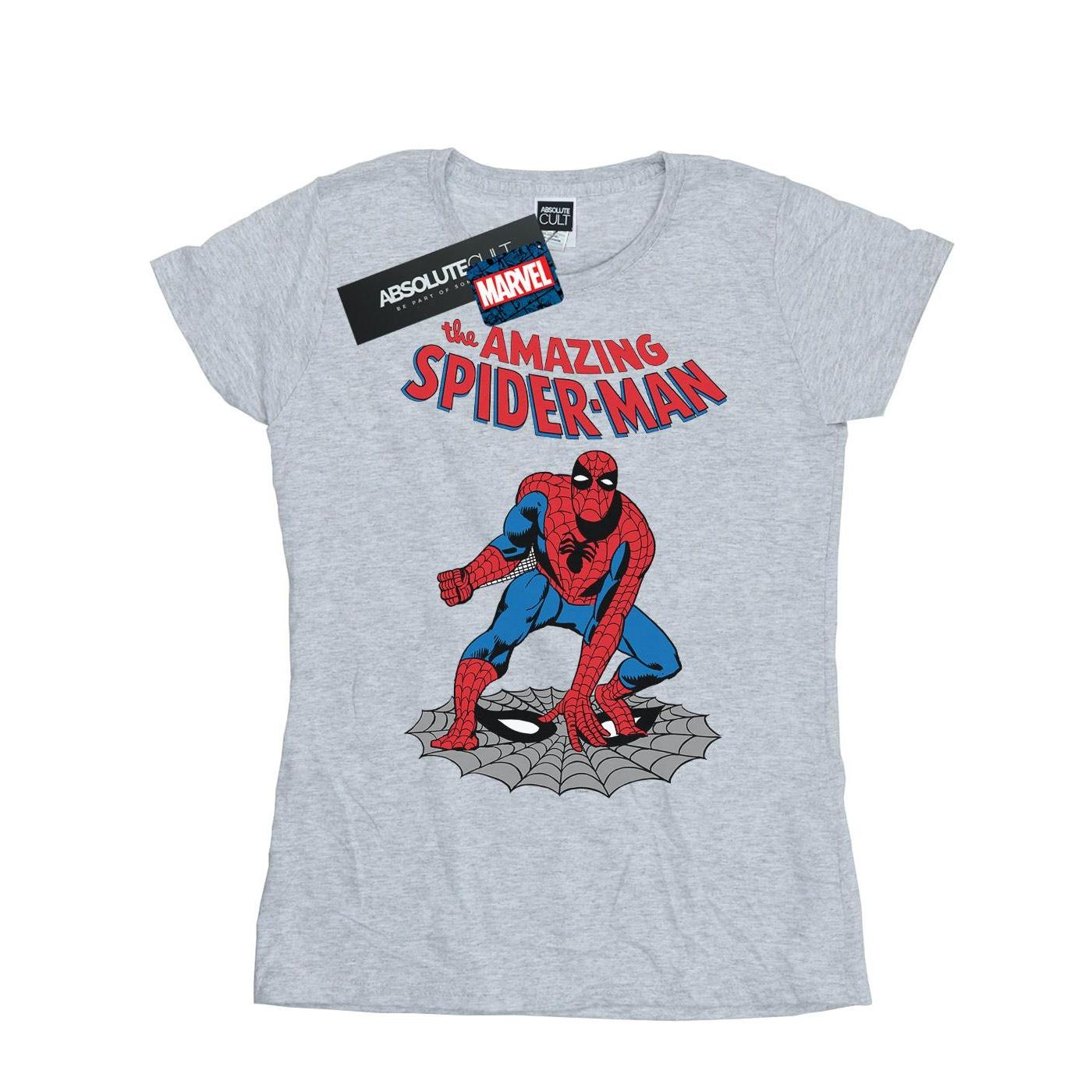 Marvel Dames/Dames The Amazing Spider-Man Katoenen T-Shirt (Sportgrijs)