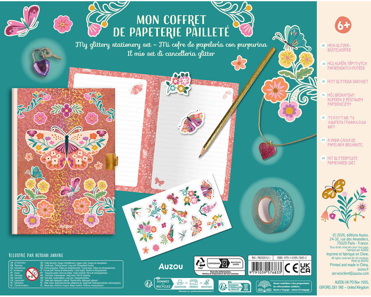 Mon coffret de Papeterie pailleté - Auzou