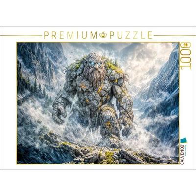 CALVENDO Puzzle Troll Puzzle Fantasy Riese mit Glühenden Lavarissen | 1000 Teile Lege-Größe 64x48cm Foto-Puzzle für glückliche Stunden