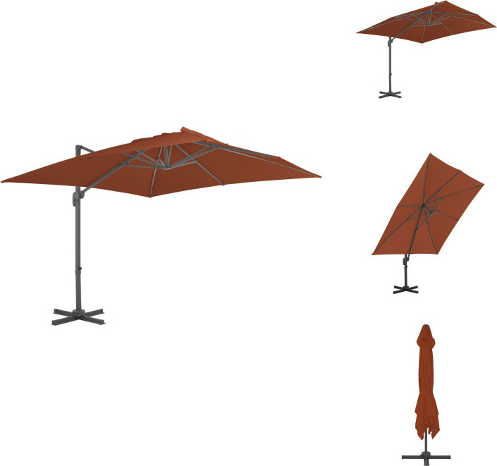 vidaXL Ampelschirm mit Aluminium-Mast Terrakotta-Rot 400x300 cm - Sonnenschirme & Sonnenschutze