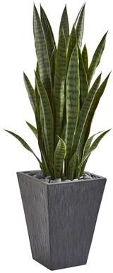 Nearly Natural "45"" Sansevieria Artificial Plant in Sate Planter"