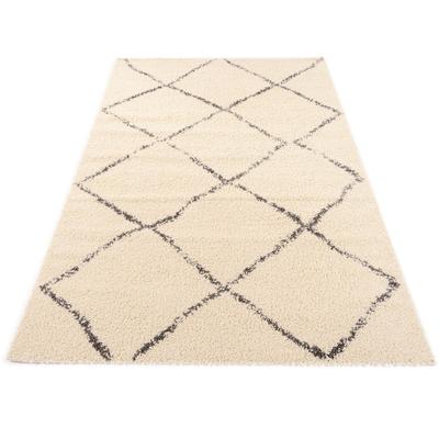 Hochflor-Teppich OCI DIE TEPPICHMARKE "Stockholm", beige (creme), B:120cm H:30mm L:170cm, Kunstfaser, Teppiche, Langflor, Shaggy, Wohnzimmer