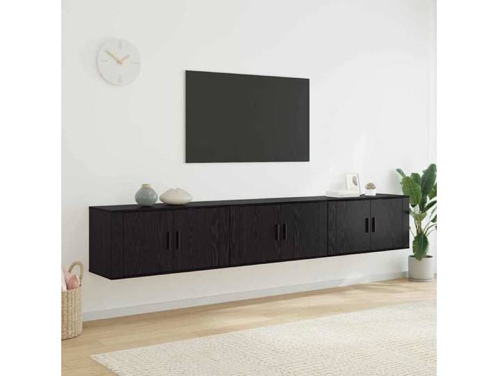 Ensemble Armoires-HIFI mural (Lot de 3) - Meuble TV suspendu - Grande espace - Chêne noir 80x34 5x40 cm(3 parcel) T6731