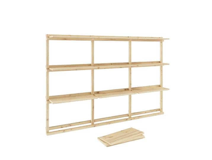 Wandregal KARUP DESIGN Groove Shelving Big, Wandregal, Aufbewahrung, Deko, Platzsparend , beige (natur), B:66cm H:127cm T:25,5cm, Massivholz, Regale, Wandregal, inkl. 12 Abnehmbare Regalböden aus FSC-zertifiziertem Massivholz