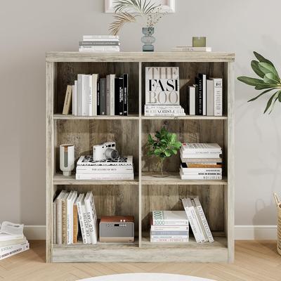 Garvee "6 Cube Storage Bookshelf, 53"" Tall Freestanding Organizer Bookcase with Anti-Tip Design, Modern Shelf, White"