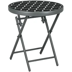 Outsunny Beistelltisch klappbar, Klapptisch Outdoor, Gartentisch für Terrasse