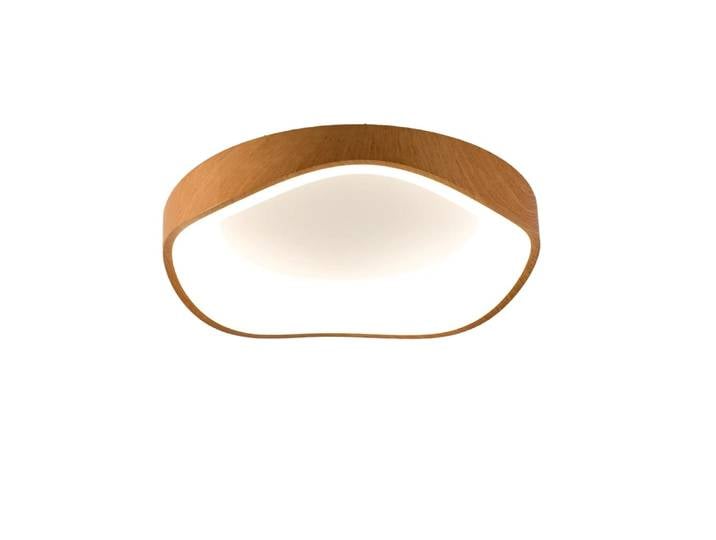 Plafonnier LED Ø40 cm 36W CCT métal effet bois nordique