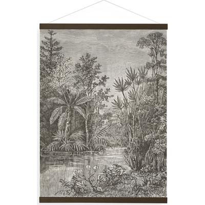 Leinwandbild ART FOR THE HOME "Jungle Landschaft Sepia", bunt (farbe bild(er): mehrfarbig), B:60cm H:150cm T:2,3cm Ø:2,3cm, Leinen, Bilder, Leinwandbild, Hängendes Poster Leinen Dschungel Landschaft Sepia 80 x 60 cm
