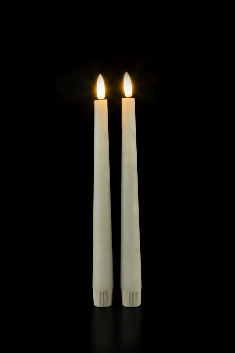 LED-Kerze STT "Set Taper Candle 2 Stück", weiss (weiß), H:24,7cm Ø:2,3cm, Kunststoff, Kerzen, LED-Kerze weiß Ø/H: 2,3cm x 24,7cm