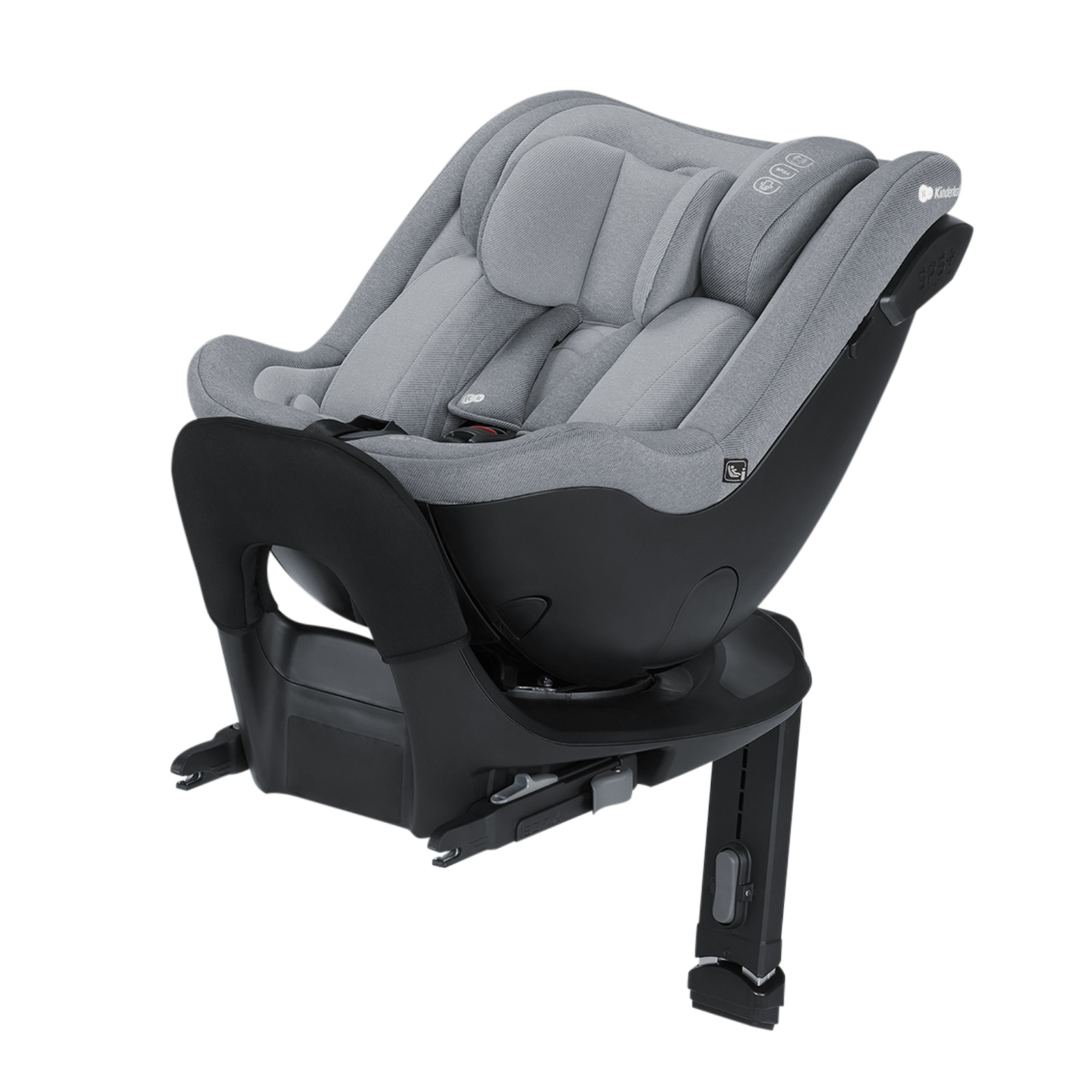 Kinderkraft I-GUARD i-Size - Autositz 40-105 cm - R129 Norm - 360° - H-GUARD SYSTEM - ISOFIX - Belüftete Schale - Verstellbare Kopfstütze - Grau