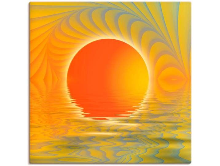 Leinwandbild ARTLAND Abstrakter Sonnenuntergang , orange (farbe bild(er): orange), B:70cm H:70cm, Bilder, Leinwandbild, auf Holzrahmen gespannt